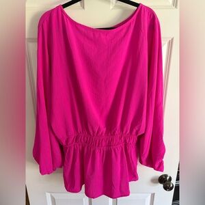 Barbie Pink Top Balloon sleeves and cinched waist